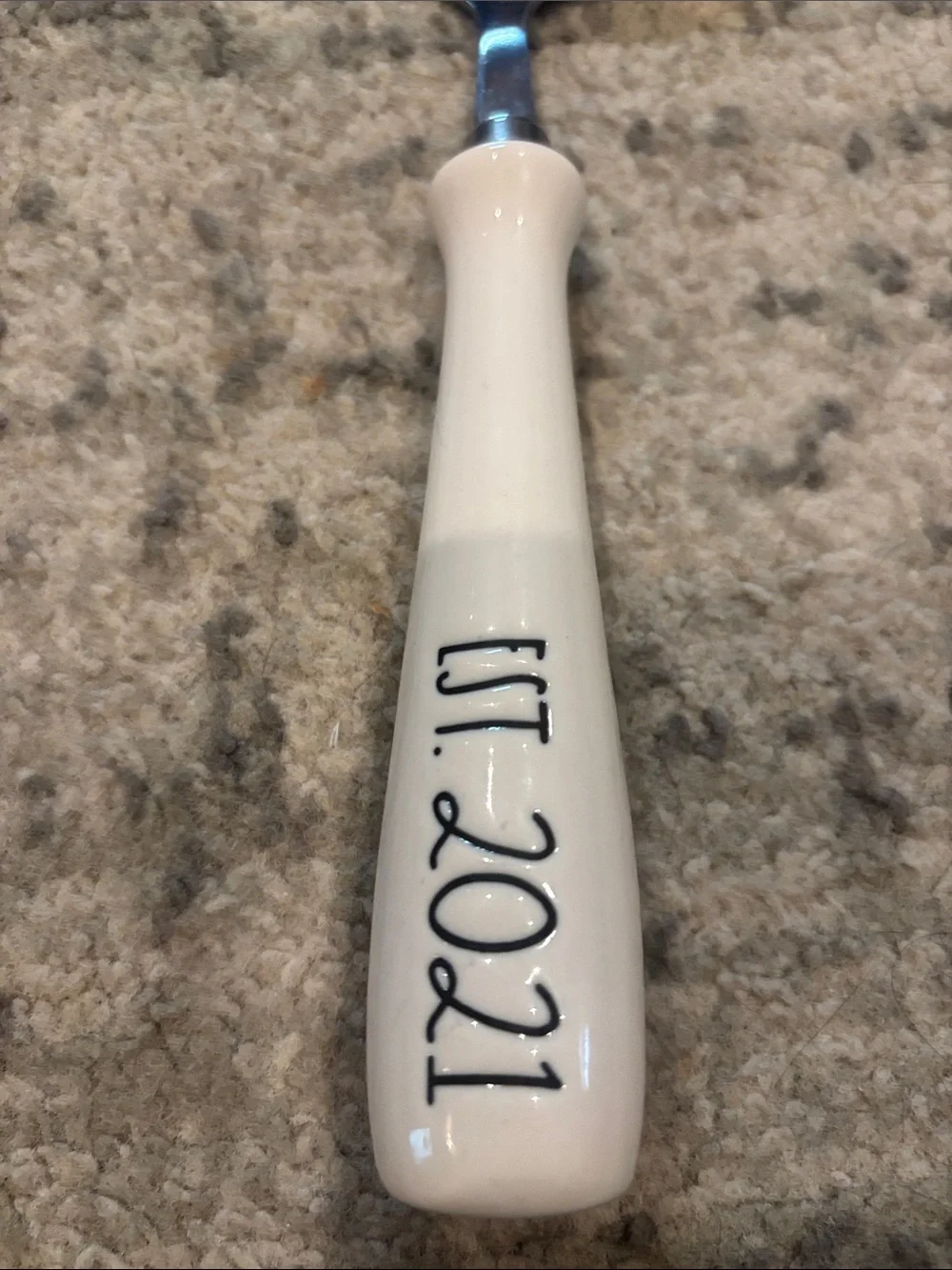 Rae Dunn White Ceramic-Handled Cake Server with EST. 2021